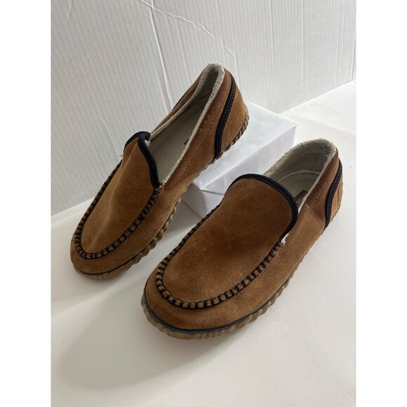 Sorel Men's‎ Moc Suede and Faux Fur Slippers Moccasins Slip On Size 7.5 Brown - Picture 2 of 9